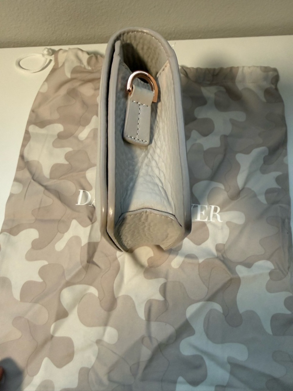 Dagne Dover Cream Leather Crossbody Bag - Picture 6 of 13
